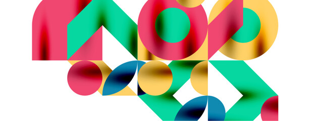 Wall Mural - Circle pattern, round elements with lines and arrows composition for wallpaper, banner, background or landing