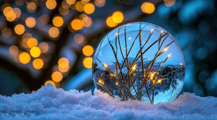 Poster - christmas tree with snow