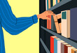 © Westend61 - Hand of student picking book from bookshelf against yellow background