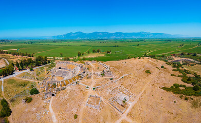 Sticker - Miletus Archaeological Site aerial panoramic view near Didim city in Turkey