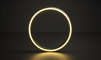 Wall Mural - Golden Circle with Glowing Light