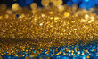 © Rena - blue and gold glitter artfully blend, hi-res image background