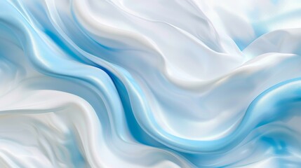 Wall Mural - A blue and white fabric with a wavy pattern