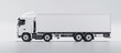 © Skip Monday - Hyperrealistic White Long Truck Model Mockup with White Studio Background