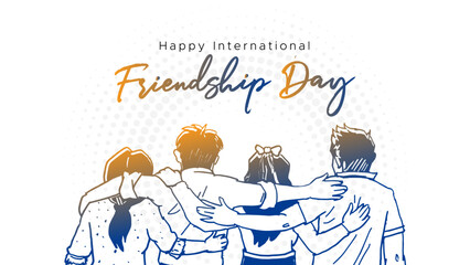 happy friendship day. modern greeting for international friendship day.
