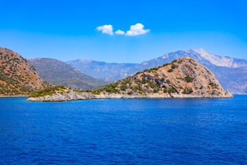 Poster - Gemiler or St. Nicholas Island aerial panoramic view in Turkey