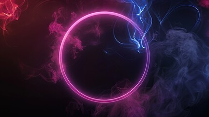 Poster - Neon Circle with Smoke