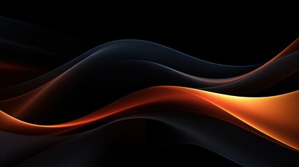 Sticker - a black and orange wave with a yellow line