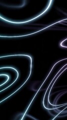 Wall Mural - abstract curving and spinning abstraction with rows of pink lines on a black background. design. rot