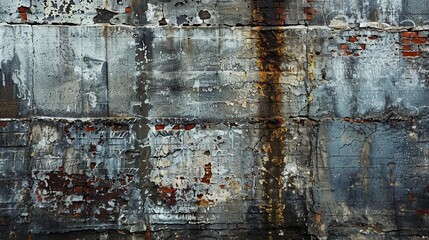 Wall Mural - Weathered Brick Wall with Peeling Paint