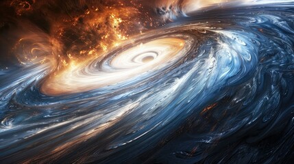 Wall Mural - captivating cosmic dance swirling atmospheres of outer planets captured in dynamic long exposure sho