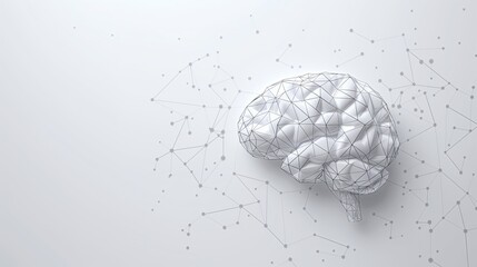 Wall Mural - Abstract concept of psychology illustrated with a minimalist design, featuring a single brain