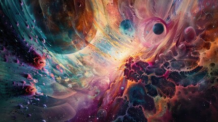Wall Mural - Mesmerizing Cosmic Kaleidoscope Prismatic Celestial Patterns and Otherworldly Light Effects