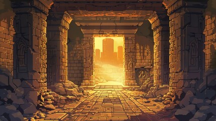 Canvas Print - Medieval Egyptian Ruins Inside