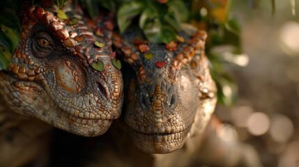 Wall Mural - close-up of colorful lizard head