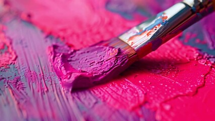 Poster - This Painter's brush mixes vivid paint colors, showcasing the artistic process