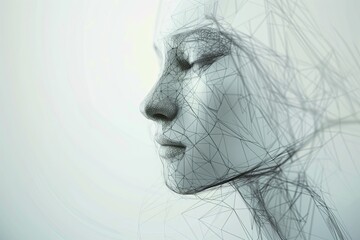 Wall Mural - minimalist abstract representation of the human mind, using simple geometric shapes and lines to