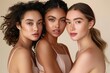 © JAYDESIGNZ - Beauty image of a group of middle women in natural-coloured outfits Skin care Cosmetics