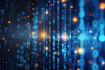 Wall Mural - background of digital binary code, program code, blurred abstract technological background of a soft