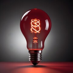 close up isolated red lightbulb with copy space background, representing a good idea