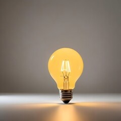 Wall Mural - close up isolated yellow lightbulb with copy space background, representing a good idea