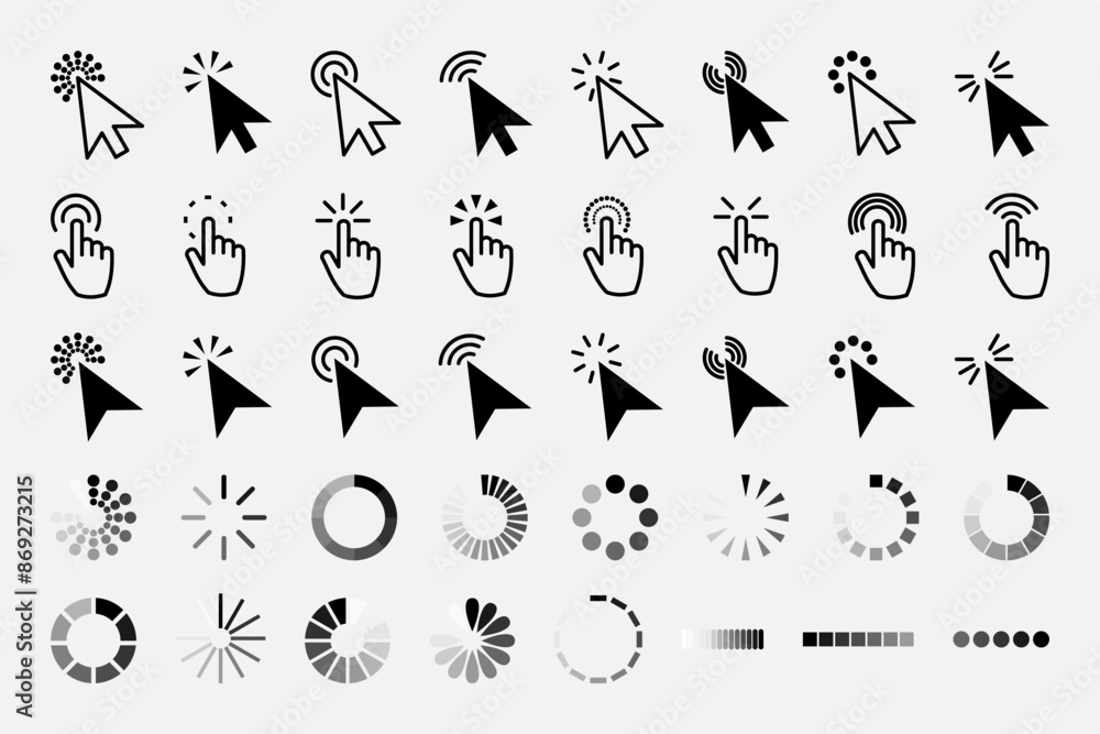 Vector de Stock Pointer click icon. Clicking cursor, pointing hand ...