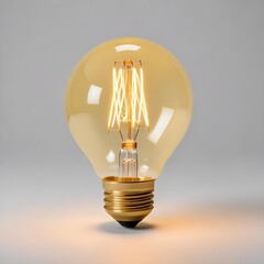 Wall Mural - close up isolated yellow lightbulb with copy space background, representing a good idea