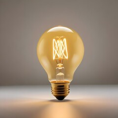 Wall Mural - close up isolated yellow lightbulb with copy space background, representing a good idea