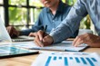 © siripimon2525 - Portrait half-body of a European professional reviewing financial reports with a mentor, hyper-realistic, high detail, photorealistic