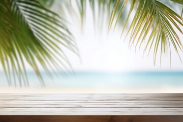 Wall Mural - Tropical beach wooden deck background