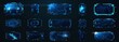 © Антон Сальников - Concept design for futuristic modern HUD interface screens. Digital callout names. Set of futuristic HUD UI GUI screen elements. High-tech video game screen.