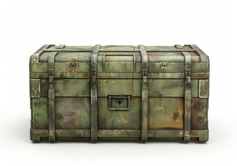 space-age futuristic sci-fi container isolated on white background. concept of storage military equi