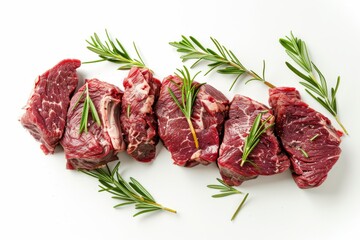 Sticker - the raw meat or beef steak for cooking and grilling is isolated on a transparent png background, as 