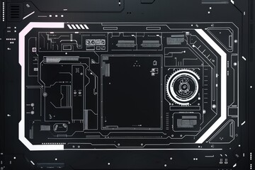 Wall Mural - modern graphic design template of futuristic cyberpunk sci fi interface elements