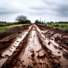 Sticker - mud lane a road or track that becomes muddy and difficult to nav