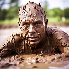 Canvas Print - mudbath a therapeutic treatment involving immersion in mud or cl