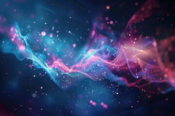 A blue and pink abstract background with some lights