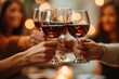 © Wizard - Friends Toasting with Red Wine at a Festive Gathering