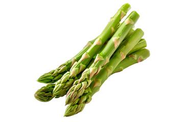 Sticker - Fresh green asparagus spears isolated on a white background.