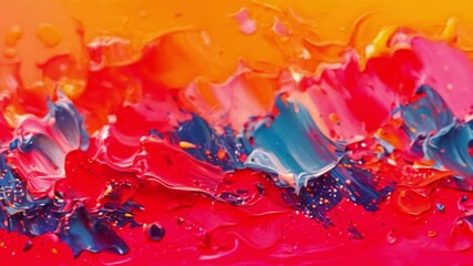 Poster - This Colorful paint strokes blending together, artistic background design.