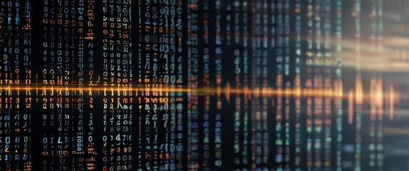 abstract background of coding software for stock market, blue tone