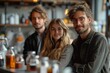 © fotofabrika - Three Friends Smiling Together In A Modern Bar