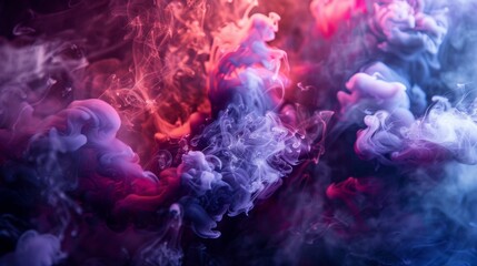 Wall Mural - Abstract colorful smoke on a dark background