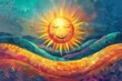 © Trichaiwat - Positivity, A bright sun with smiling rays shining on a vibrant landscape, symbolizing optimism and joy