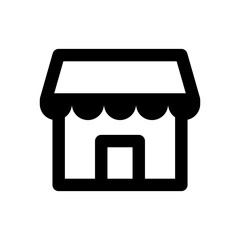 Wall Mural - shop building icon. black silhouette of shop. shop building symbol. vector illustration.