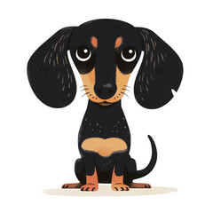 Wall Mural - Cute Dachshund Cartoon with Big Eyes