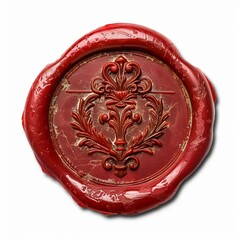 Detailed wax seal, grandma style, white background