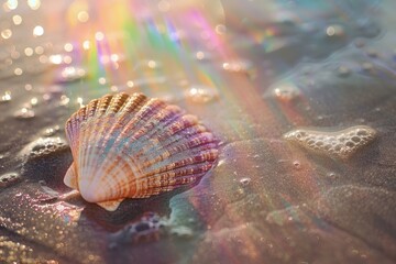 Canvas Print - Shell photo seashell outdoors rainbow.