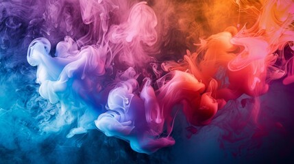 Wall Mural - Colorful ink in water creating a vibrant abstract pattern