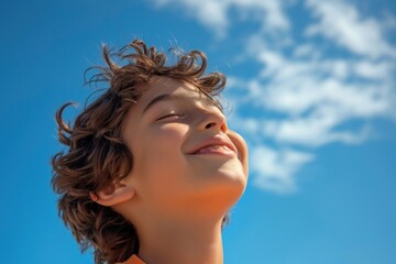 Wall Mural - Smiling smile skin blue.